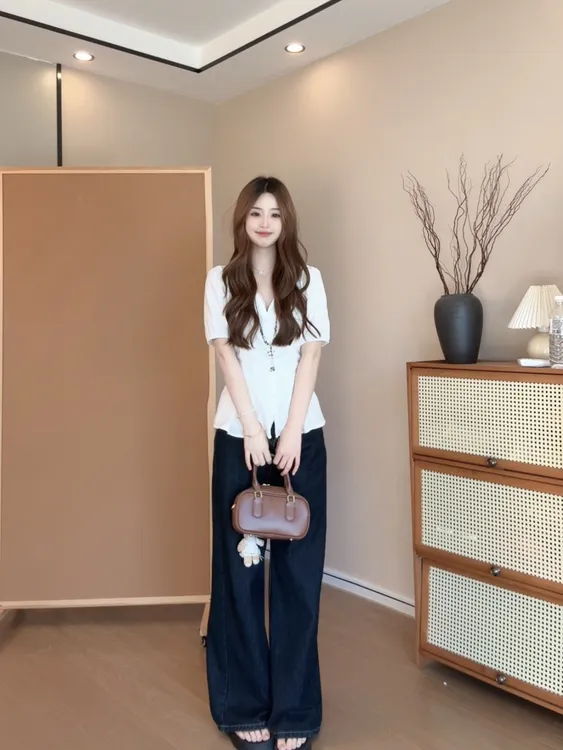 【袖长优化版】2025夏新款胖MM法式蕾丝拼接短袖衬衫女显瘦上衣8277