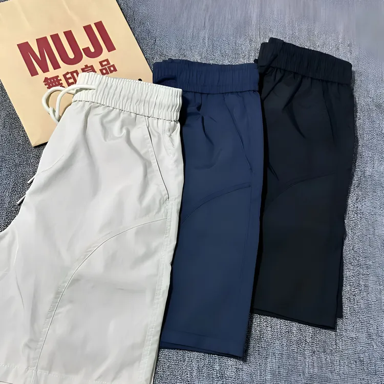 美式斜切速干短裤男女夏季潮流拼接宽松五分裤外穿薄款大码沙滩裤商品图