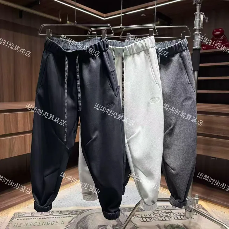 2552早秋新款纯色高级感潮流高街立体剪裁设计弯刀休闲裤