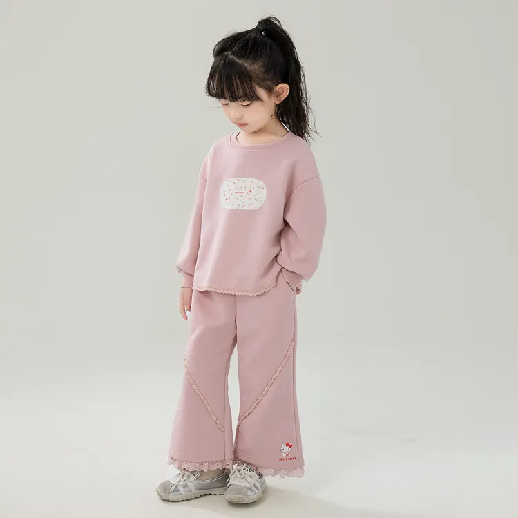 HELLO KITTY女童套装2025春秋季新款宽松长袖长裤时尚洋气百搭潮 