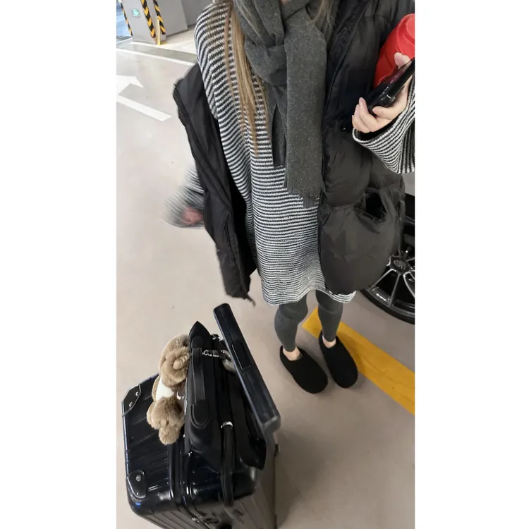 韩系宽松百搭中长款圆领长袖条纹卫衣2025新款秋冬休闲上衣D952