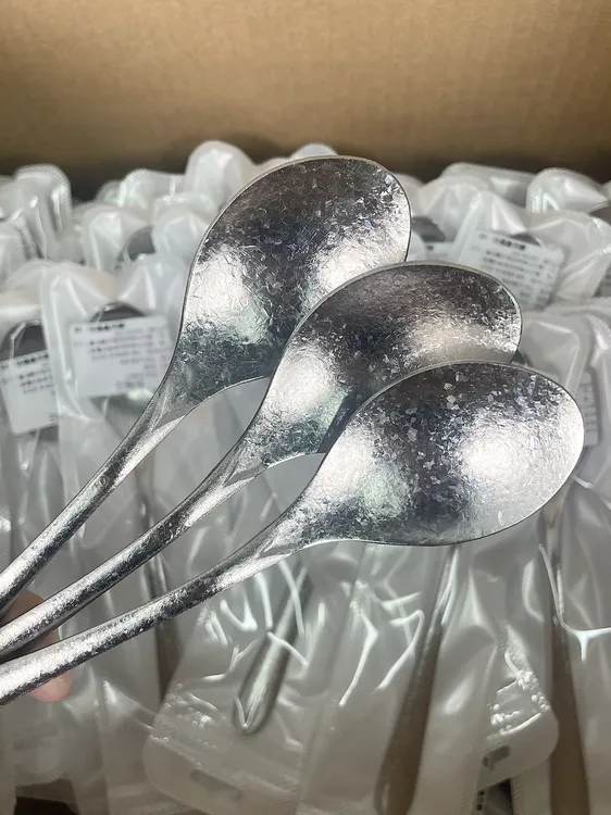 家用纯钛彩色勺子耐高温防滑隔热勺户外便携冰花钛勺学生儿童汤勺