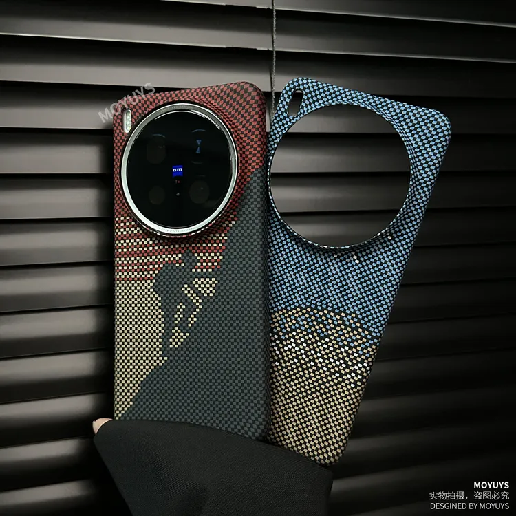 适用vivox300pro手机壳x300超薄x100pro散热x200s碳纤纹ultra硬壳