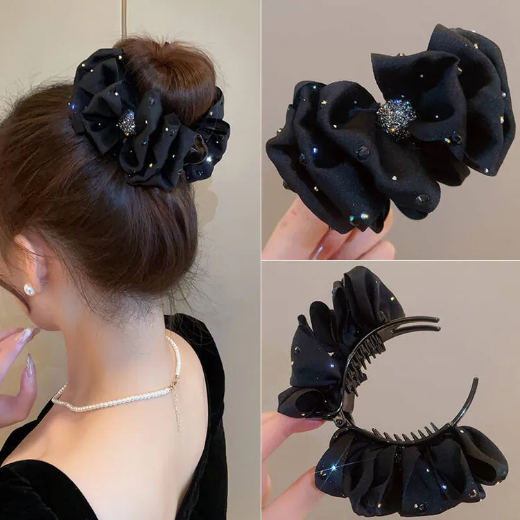 让你气质满分~新款头饰百搭璀璨马尾夹水钻抓夹后脑勺鲨鱼夹发饰