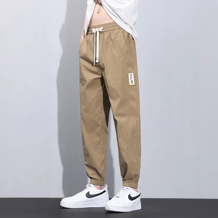 2025春夏季休闲裤男士宽松束脚工装长裤新款痞帅运动哈伦裤子男生