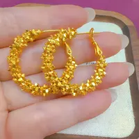 铜合金耳饰 金色耳饰耳圈【三公分】碎银小耳环耳扣轻奢圈圈