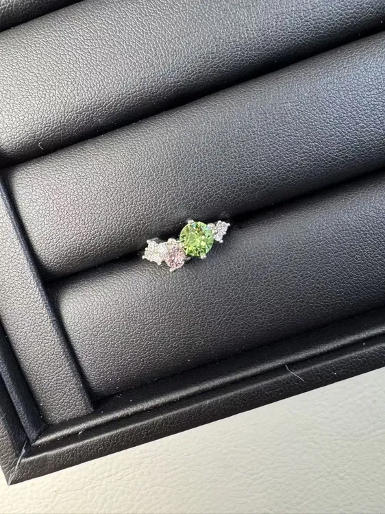 铜合金戒指 铜合金【双生花】施家•华子手工开口轻奢时尚彩色