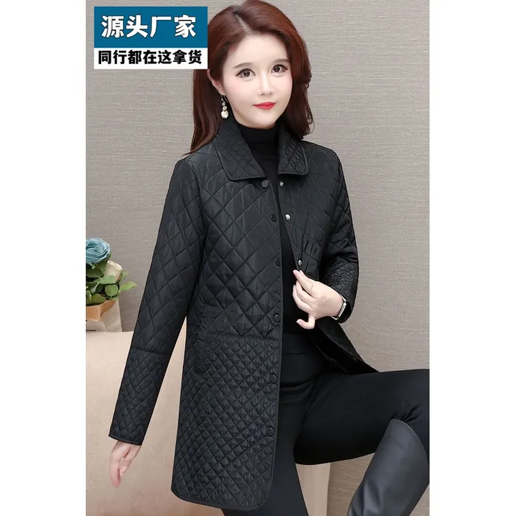 梵乐芬中长款棉衣外套女2025新款秋冬大码宽松显瘦妈妈秋装小棉袄