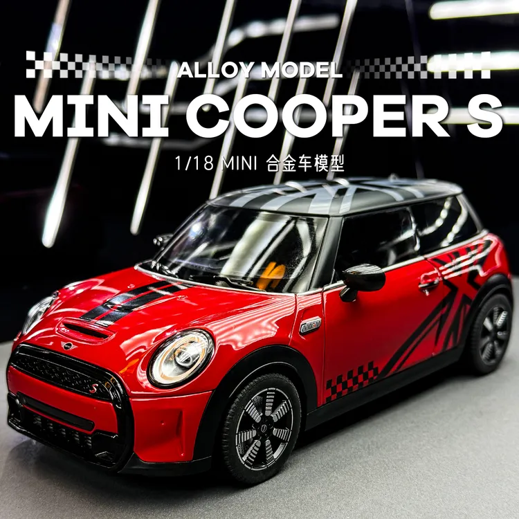 1:18正版宝马mini车模仿真合金迷你cooper汽车模型摆件男孩玩具车