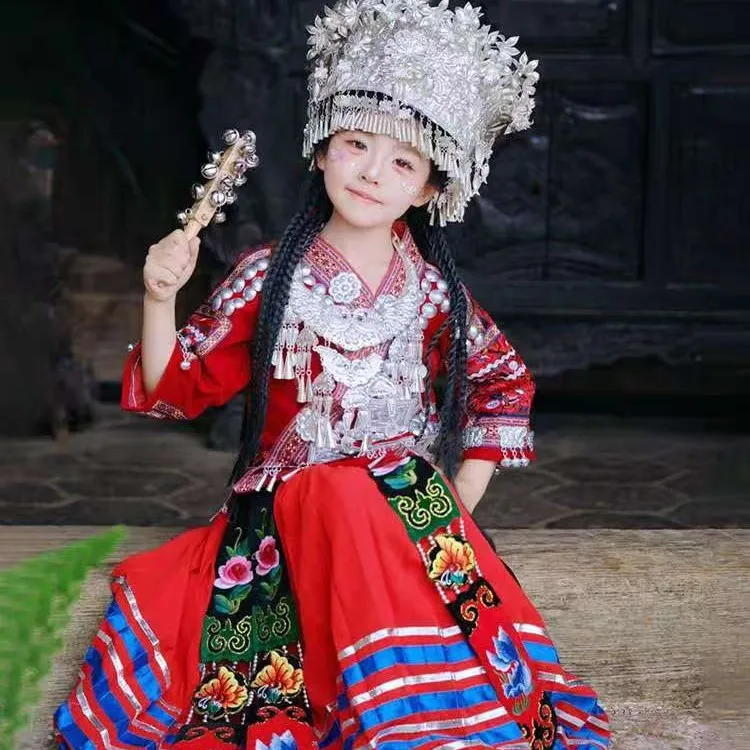 女童苗族新款少数民族服装苗疆旅拍写真套装摄影服饰演出服
