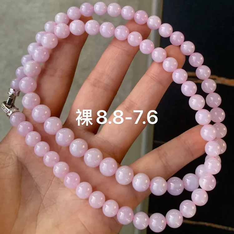 冰紫圓珠天然翡翠珠鏈小眾珠寶高级感玉石