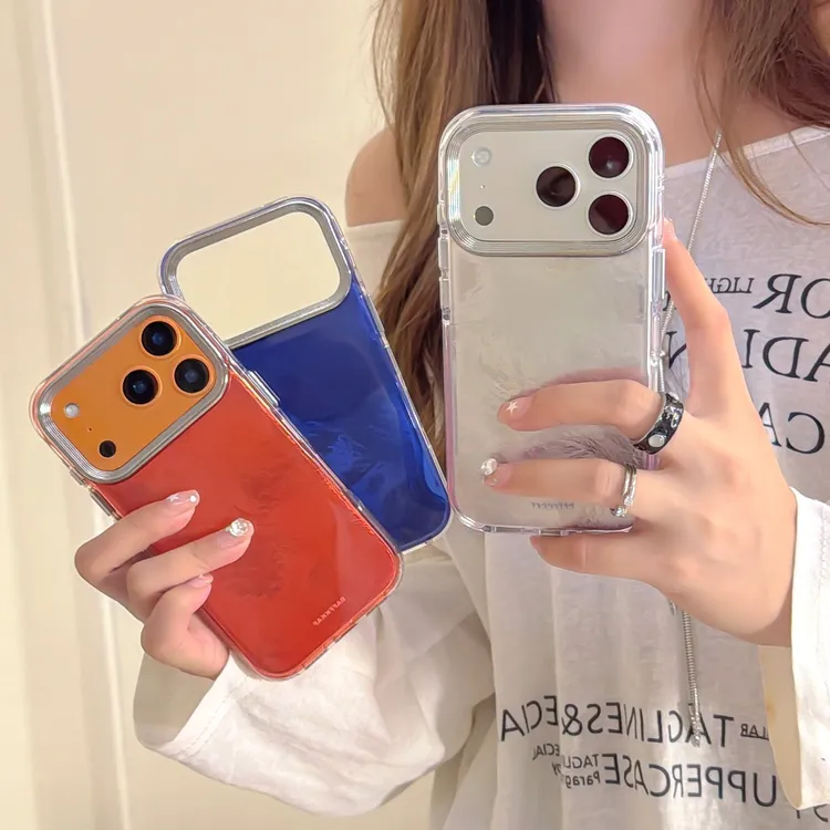 锡纸纹气囊双面imd适用于苹果17promax双层手机壳iPhone16简约14