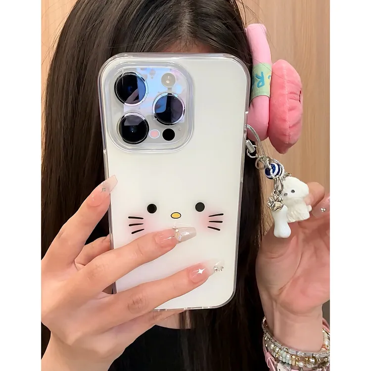 腮红Kitty表情适用iPhone16苹果13/15手机壳14女华为vivo小米oppo