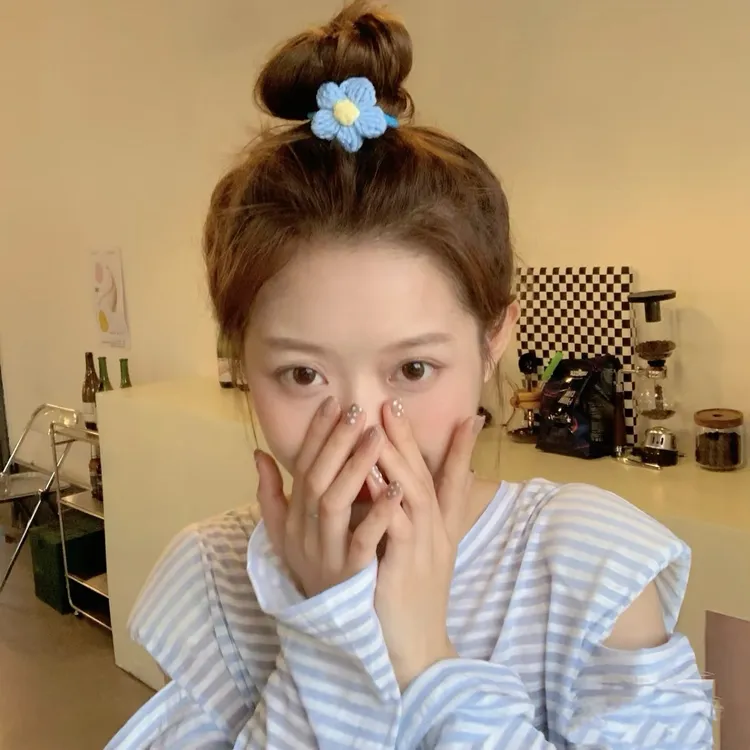 【成品】手工钩织泡芙花发圈发绳发饰百搭气质可爱甜美ins简约儿童