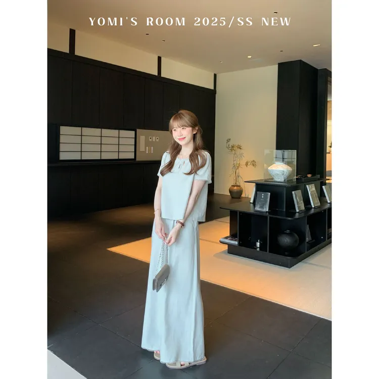 【现货】YOMI小个子【云纱绣影】莱赛尔上下装套装休闲薄款夏季显瘦