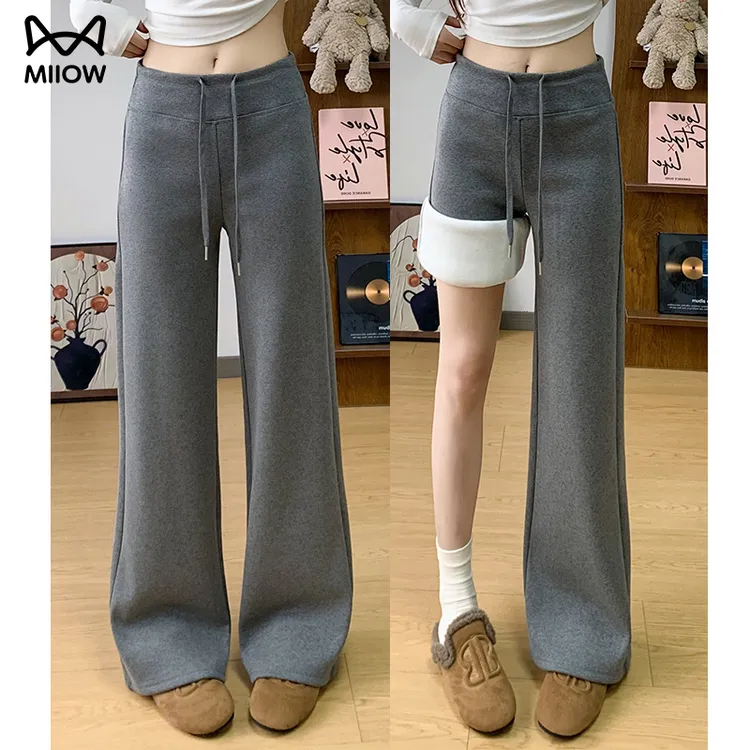 猫人加绒加厚运动微喇裤冬季2025新款休闲百搭高腰显瘦拖地马蹄裤