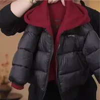 冬季儿童棉衣2025新款加厚简约百搭双面穿棉服男女童夹克外套洋气