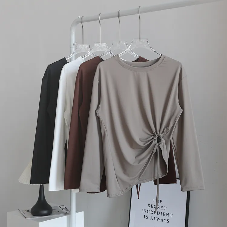 新款瑜伽服罩衫女跑步宽松速干运动长袖T恤普拉提训练服健身上衣