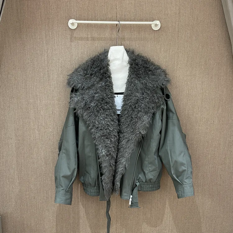 AVVENN｜拼毛领棉夹克外套927016083