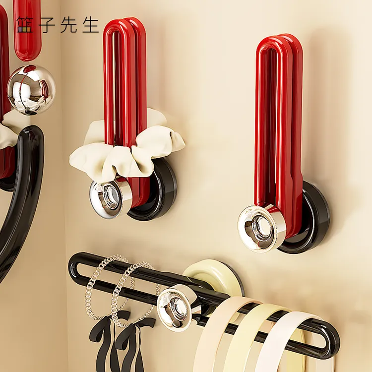 吸盘发圈收纳架发饰头绳抓夹挂钩上墙可旋转皮筋发箍收纳神器