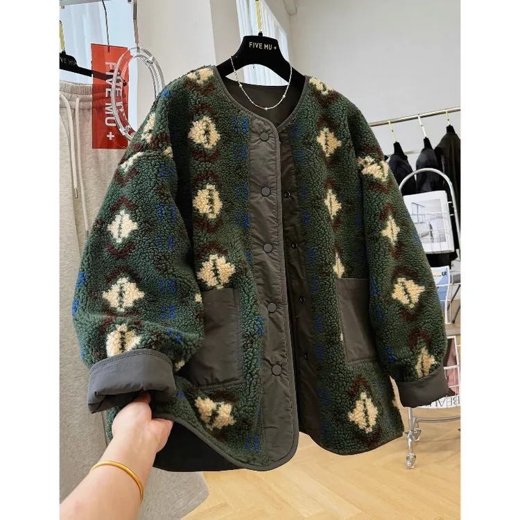 2025秋冬季中长款常规款直下摆常规女短外套慵懒风