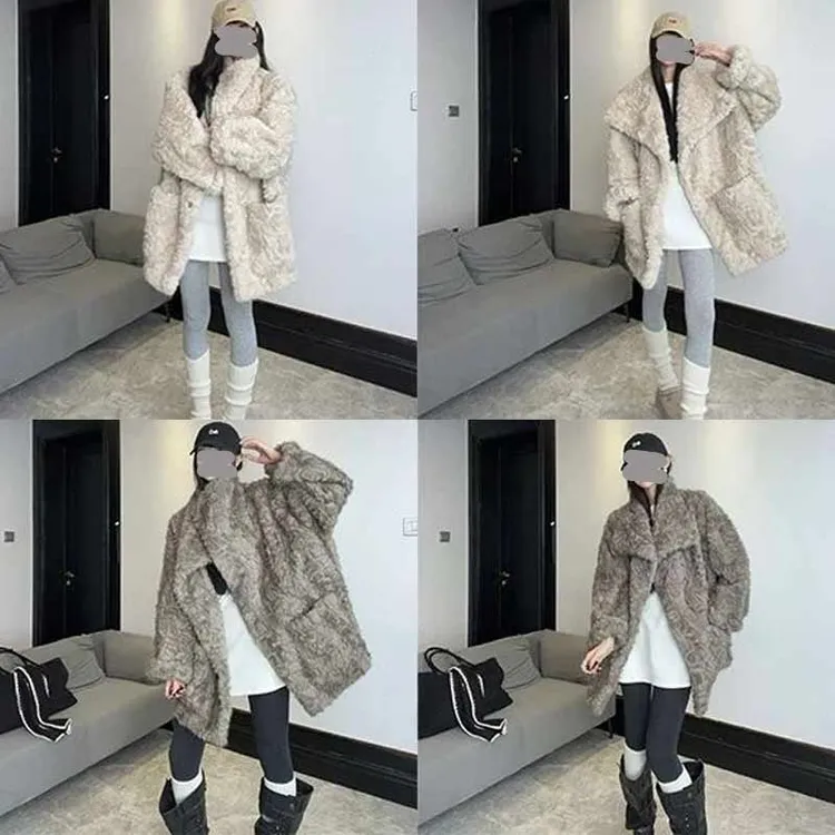 《巴黎热恋》新款环保大翻领外套中长款大衣外套