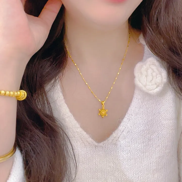 奈梦希 雪花锁骨链M扣夏天的小精致小巧温柔气质商品图