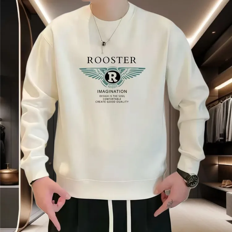 ROOSTER 潮流春秋圆领卫衣宽松休闲秋季印花时尚男士潮流卫衣百搭