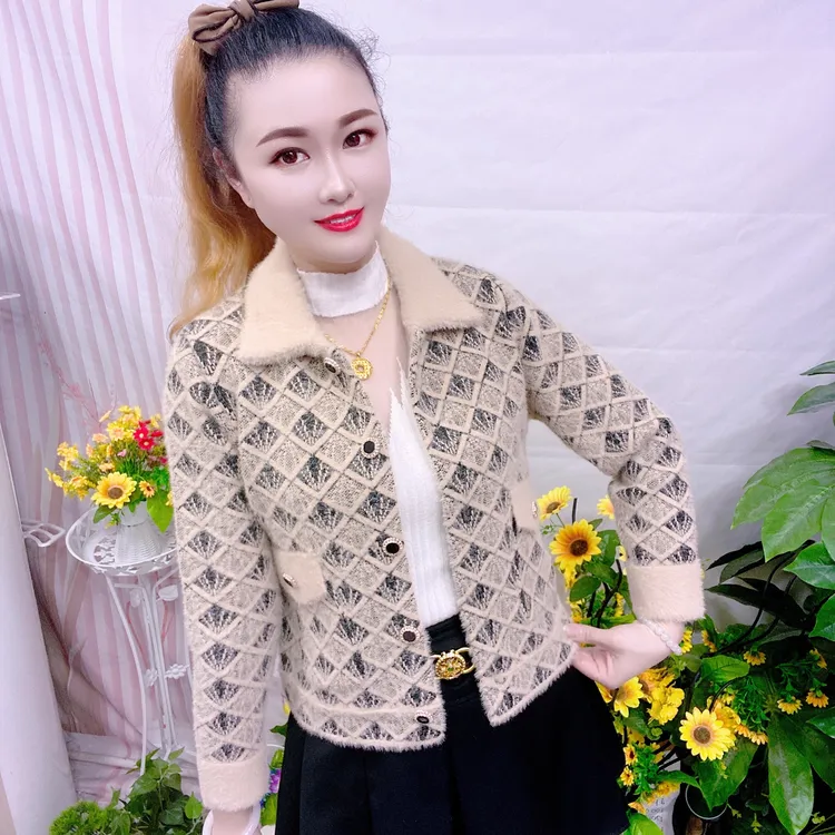 小个子防水貂小香风翻领秋冬季女士时尚显瘦短款外套网红