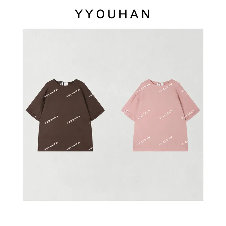 YYOUHAN 【极简画报】后背系带设计百搭麻料夏季冰膜T恤 2505C3029