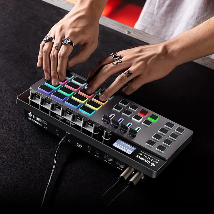 DONNER唐农ESSENTIAL D1演奏型鼓机手指鼓音序器打击垫音轨效果器