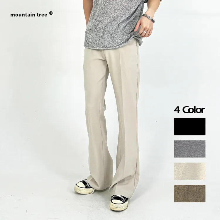 4色高级感修身微喇cleanfit裤子男直筒垂坠感西裤美式西装休闲裤