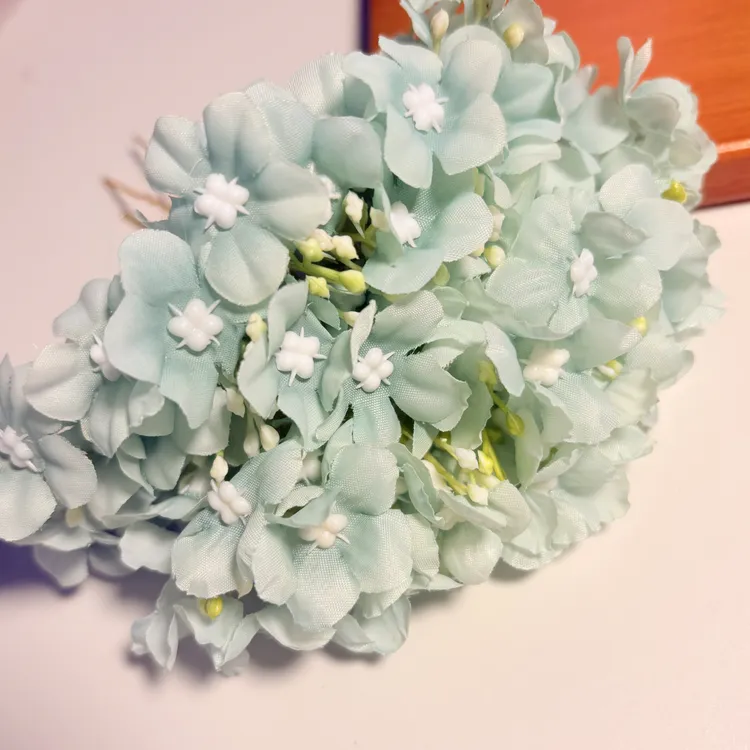 花朵绿色满天星发钗女氛围感甜美一对