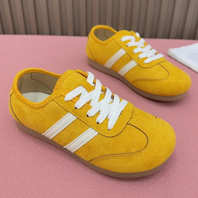 复古轻便德训鞋女2025新款百搭时尚休闲鞋防滑舒适阿甘鞋平底板鞋