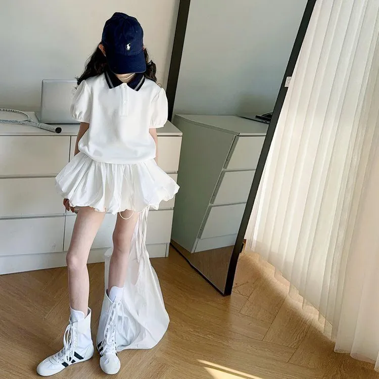 初高中生休闲学院风时尚新款裙子夏装2025夏季洋气穿搭短袖连衣裙