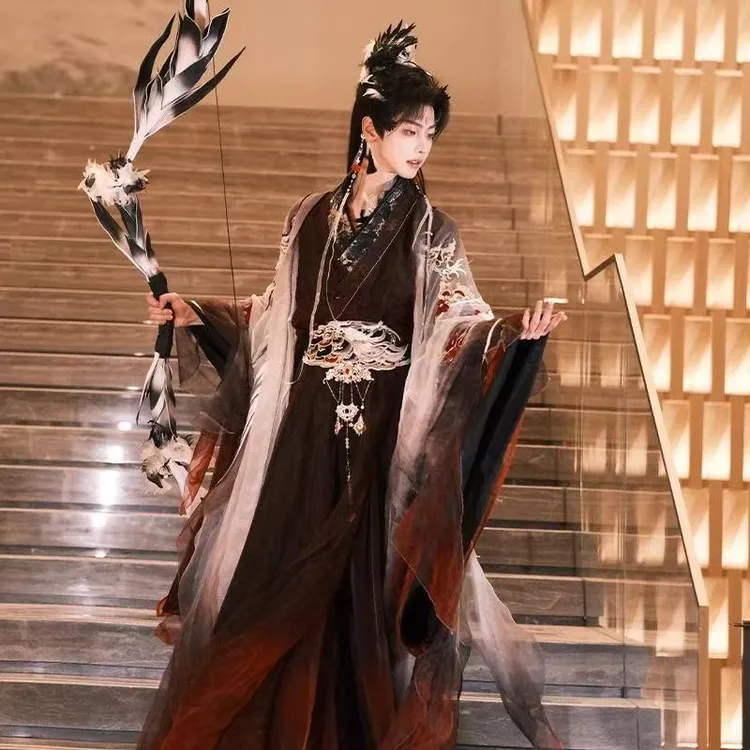 情侣款【鹤】国风大典走秀款神话系列重工刺绣大袖衫汉服男女款