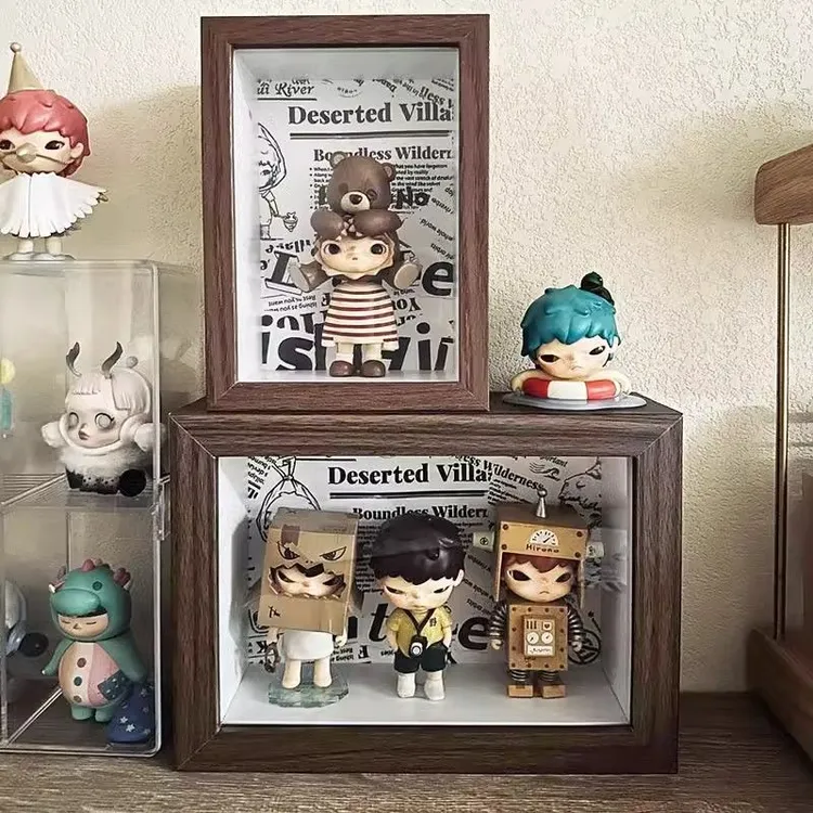 适用小野盲盒造景相框手工diy收纳相框立体中空泡泡玛特展示盒