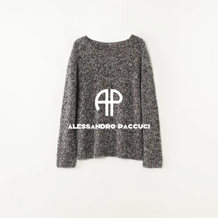 AP洛哥62010ST【亮晶晶/圆领】山羊绒+绵羊毛+桑蚕丝珠片时尚套头衫