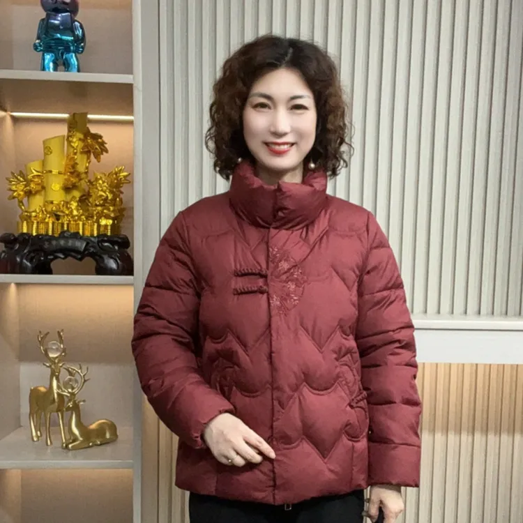 妈妈装流光风流行时尚潮牌女装宽松冬装加绒加厚外套休闲百搭长袖