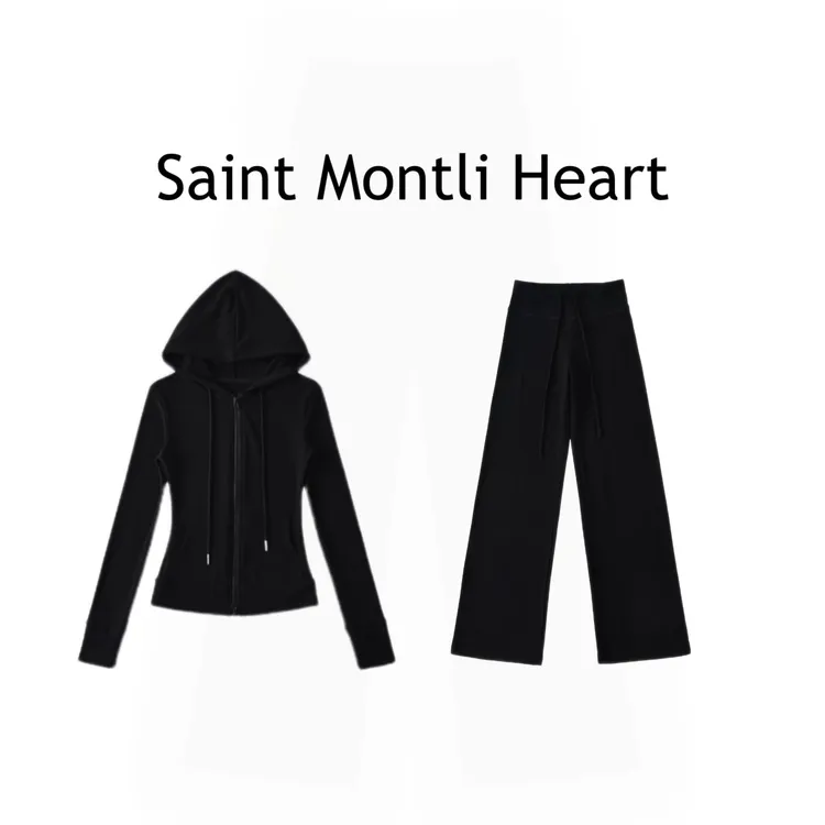 SaintMontliHeart高个子12德绒两件套百搭瑜伽服女装套装纯色显瘦
