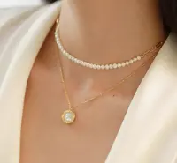 合金项链 9537号34644#简约不规则镶嵌几何型设计气质项链（预）