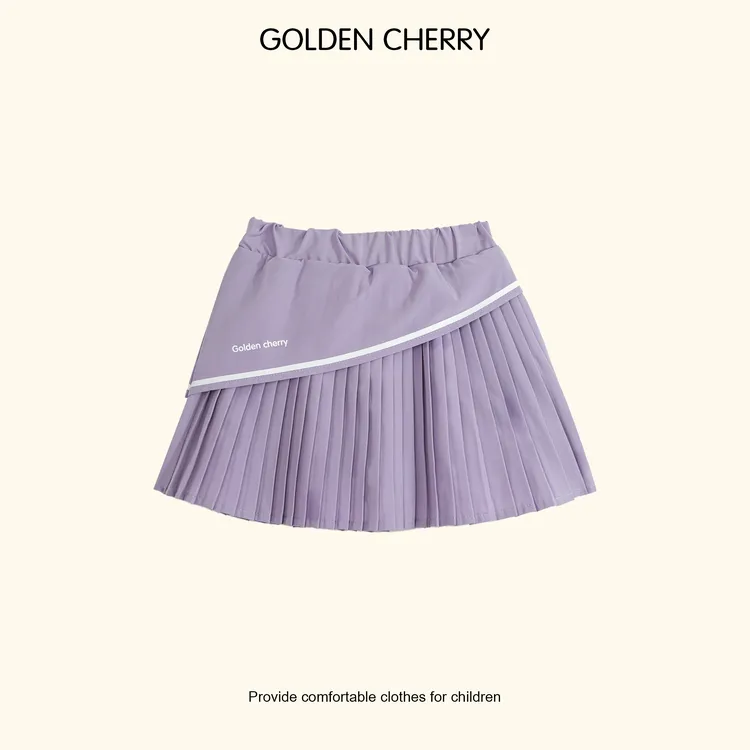 【金樱桃Golden cherry】小童紫色字母百褶速干半身裙JYT2126