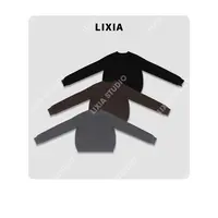 LIXIA【贝尔】INS街头复古休闲风慵懒感舒适好穿圆领针织衫-D9531