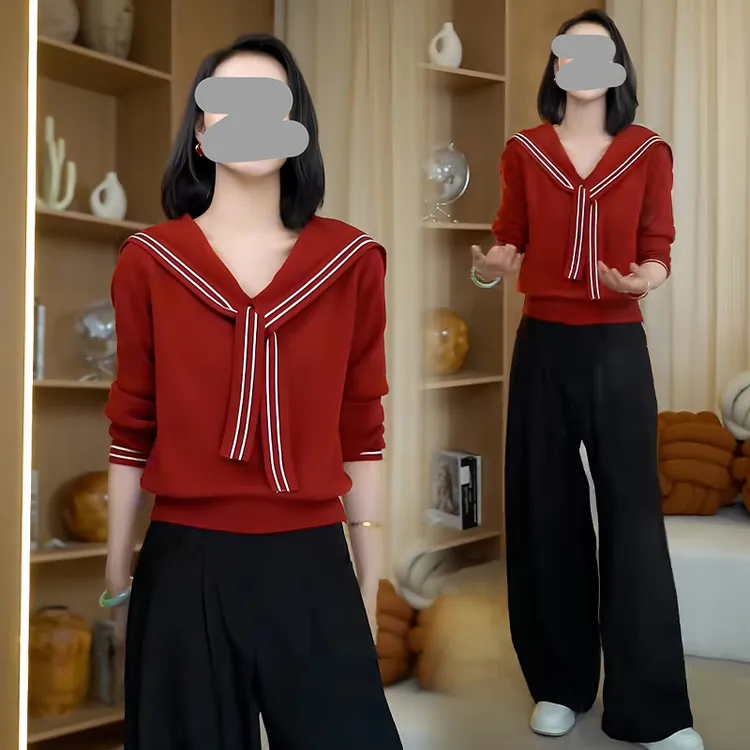 高级感百搭减龄长袖针织衫女2025年秋冬新款气质轻奢风毛衣上衣