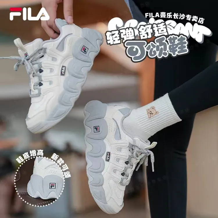 FILA斐乐情侣鞋秋冬新款流光风【可颂鞋】休闲运动轻软厚底老爹鞋