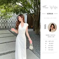 【奶油玫瑰】<中秋国庆大狂欢>复古风气质扭结显瘦飞袖纯棉连衣裙