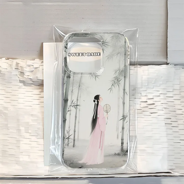竹林古风女适用苹果13手机壳软iphone16pro/15小米vivo华为oppo套