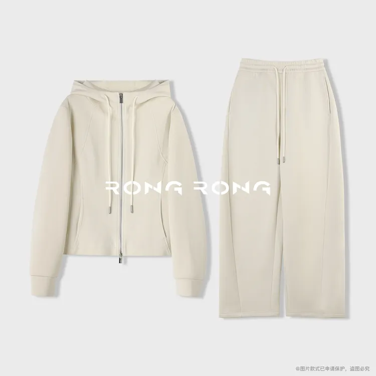 溶溶【热力鹅绒卫衣套装】RONG 90白鹅绒发热绒底套装F26QW5111-1