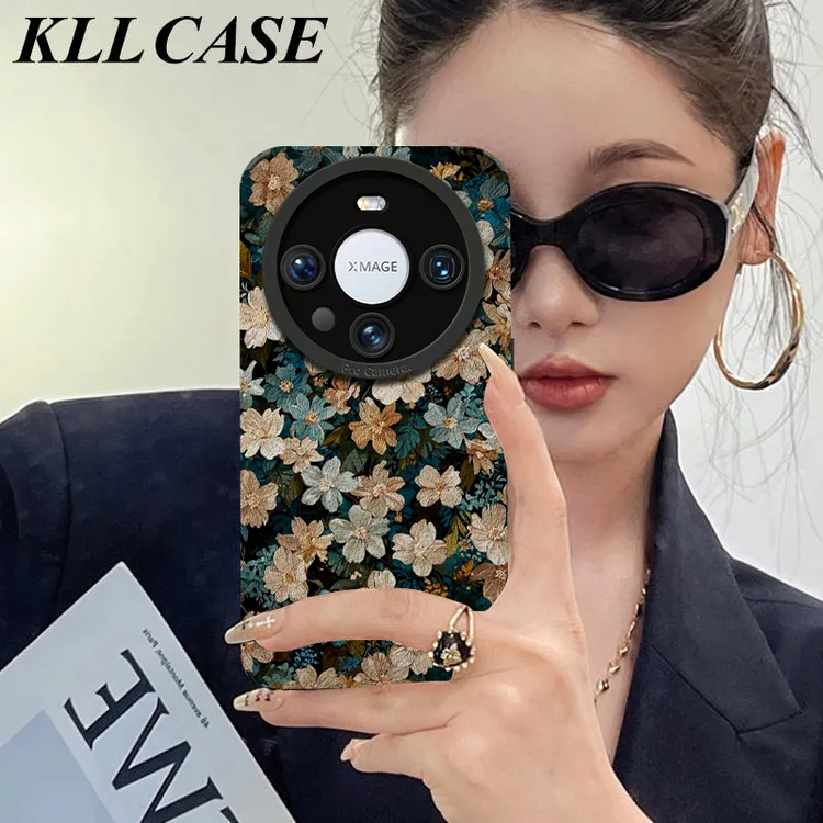 梦幻花海蓝适用华为手机壳新女款小羊皮全包防摔高级感硅胶保护套