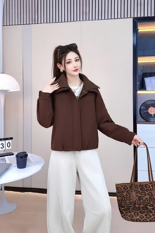 冬季气质保暖单排扣女拉链拼接厚款宽松秋冬